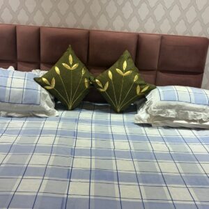 Olive Green & Gold Botanical Cushion Cover Set of -2