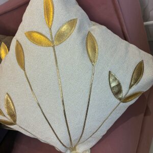 Ivory & Gold Botanical Cushion Cover Set of -2
