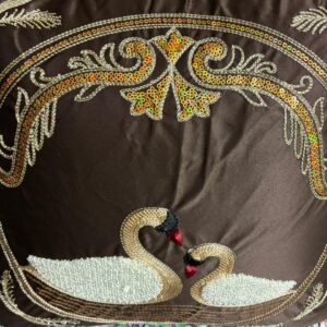 DARK BROWN EMBROIDERY DUCKS Set of -2