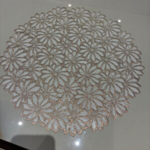 Gold Embroidered Cream Table Mat