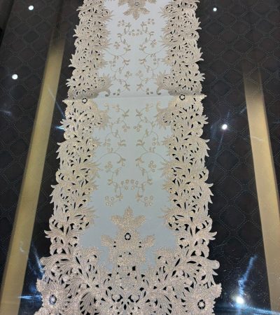 table runner golden lace